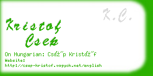 kristof csep business card